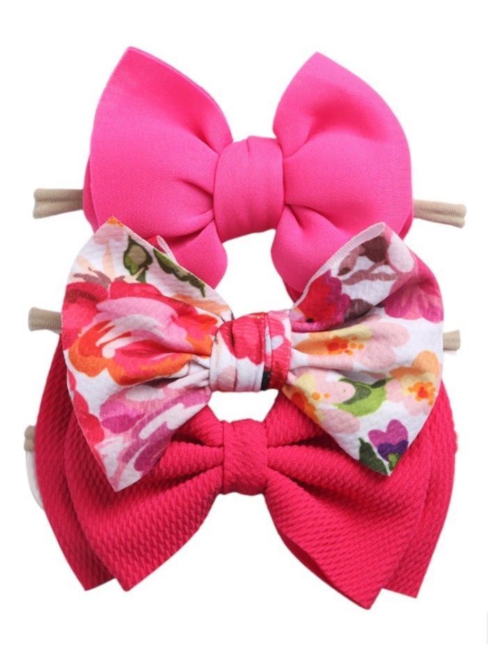 Bambimici - Dalia Assorted Ribbon Bow Headband for Babies - Pink