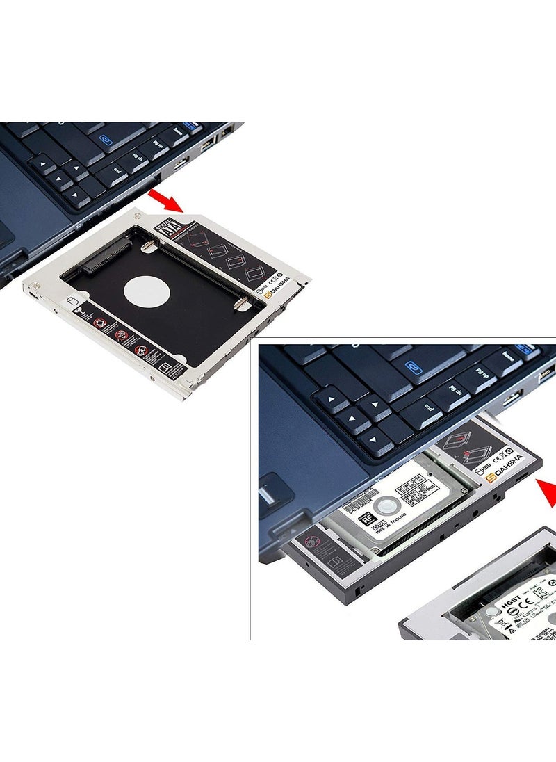 9.5mm Universal 2.5 2nd 9.5mm Ssd Hd SATA Hard Disk Drive HDD Caddy Adapter Bay For Cd Dvd Rom Optical Bay