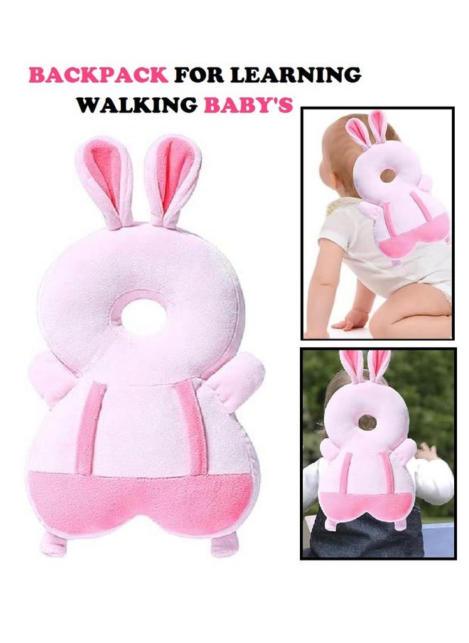 Baby Head Protector, Toddlers Head Safety Pad Cushion, Adjustable Toddlers Head Safety Pad Cushion Backpack,Baby Protection For Crawling & Walking, Age 6-24 Months (Pink-Back Support)