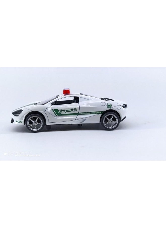 Small Alloy Car Model Die Cast Police Model Car with Openable Doors and Pull Back Function DieCast Car for Kids