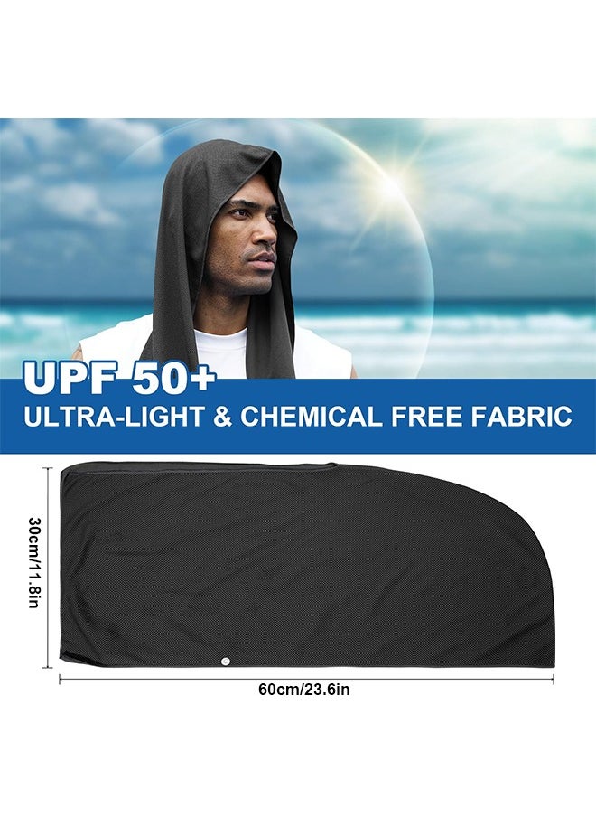 3Pcs Cooling Hoodie Towels for Neck and Face, UPF 50 Sun Protection & Instant Cooling, Ice Towels for Hot Weather, Soft Breathable Towel for Sport, Work Out, Gym, Camping & More Activities