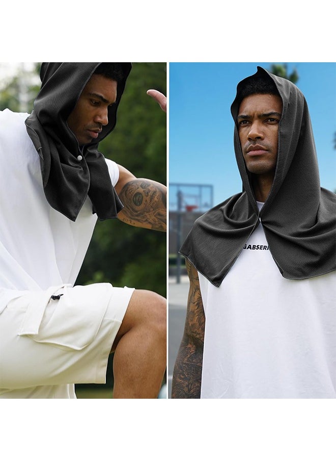 3Pcs Cooling Hoodie Towels for Neck and Face, UPF 50 Sun Protection & Instant Cooling, Ice Towels for Hot Weather, Soft Breathable Towel for Sport, Work Out, Gym, Camping & More Activities