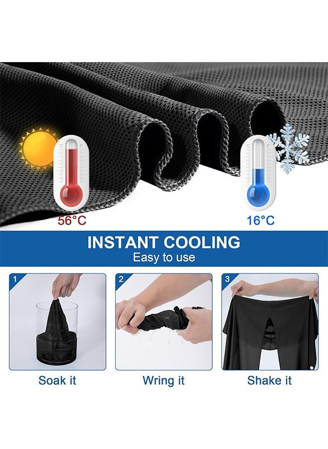 3Pcs Cooling Hoodie Towels for Neck and Face, UPF 50 Sun Protection & Instant Cooling, Ice Towels for Hot Weather, Soft Breathable Towel for Sport, Work Out, Gym, Camping & More Activities