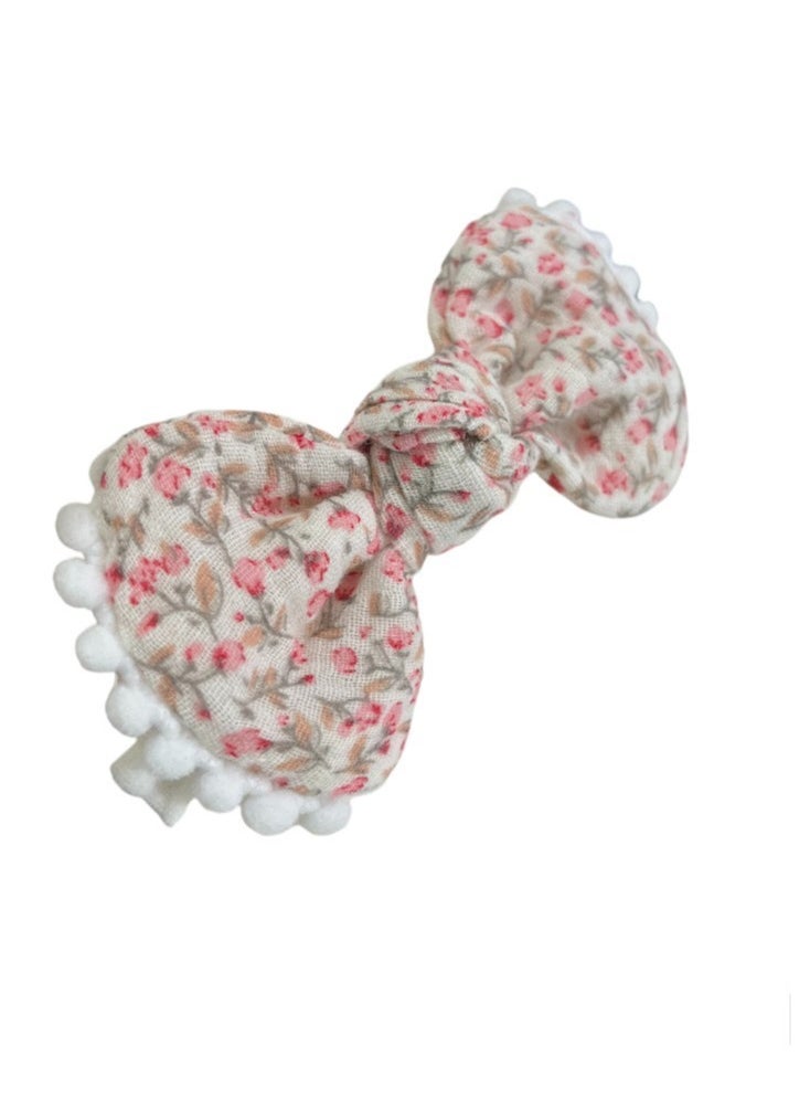 Bambimici - Anika Socks & Ribbon Bow Headband Set - Floral Red