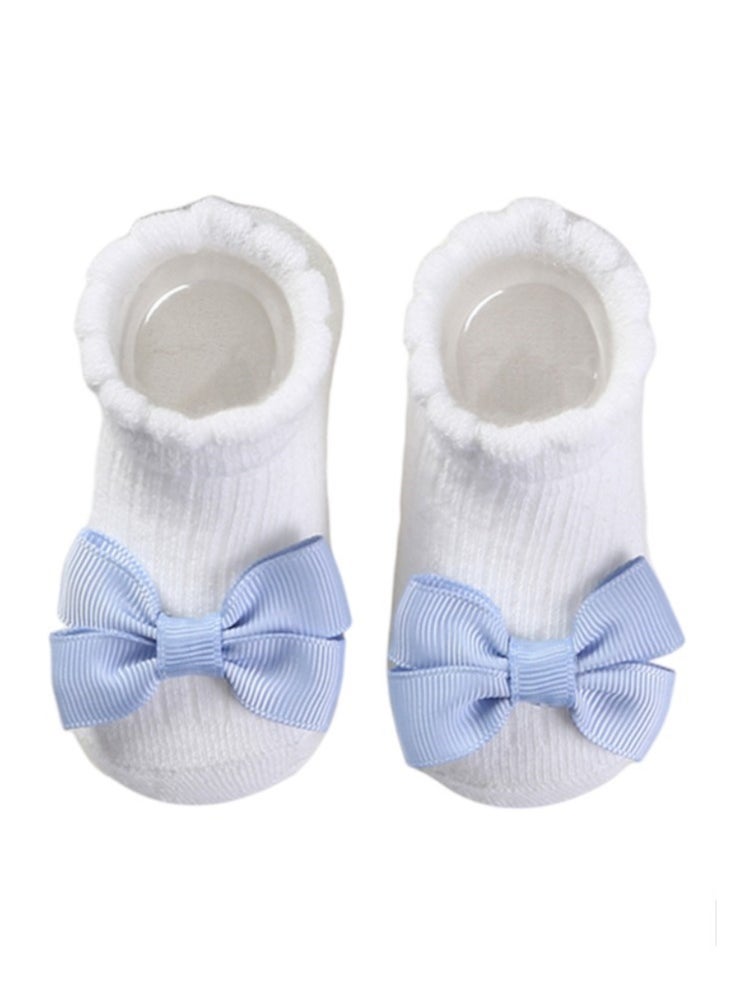 Bambimici - Aaliyah Socks & Cute Ribbon Big Bow Headband Set - Blue