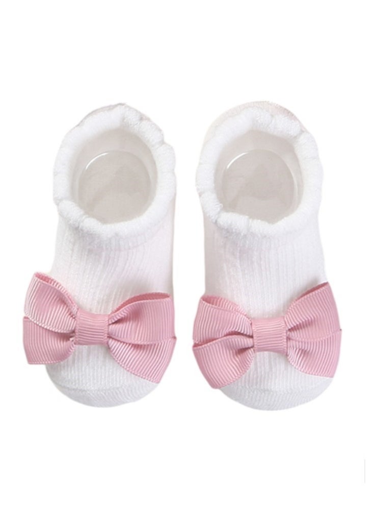 Bambimici - Aaliyah Socks & Cute Ribbon Big Bow Headband Set - Baby Pink