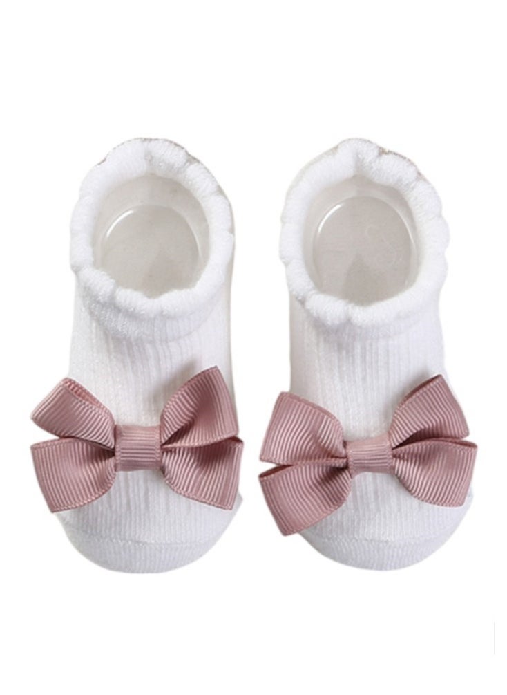 Bambimici - Aaliyah Socks & Cute Ribbon Big Bow Headband Set - Old Rose