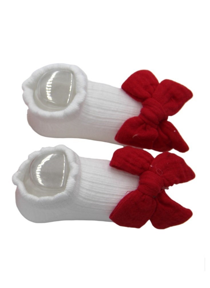 Bambimici - Anika Socks & Ribbon Bow Headband Set - Red