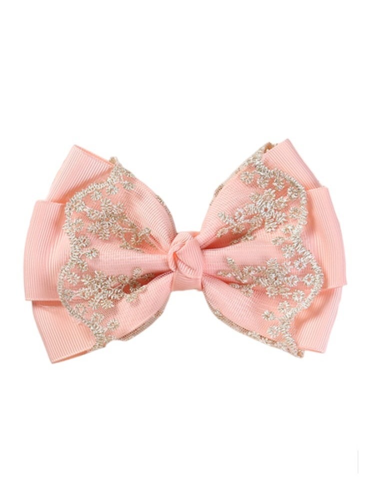 Bambimici - Aaliyah Socks & Cute Ribbon Big Bow Headband Set - Peach