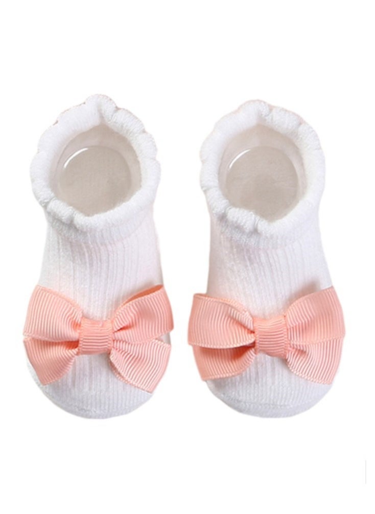 Bambimici - Aaliyah Socks & Cute Ribbon Big Bow Headband Set - Peach