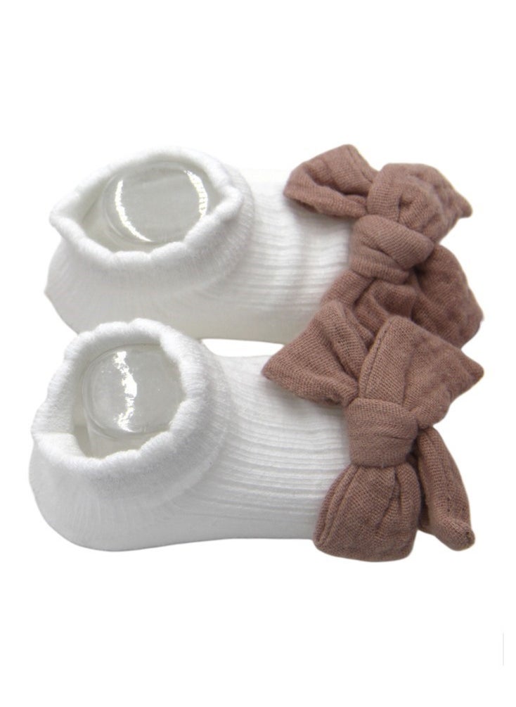Bambimici - Anika Socks & Ribbon Bow Headband Set - Brown