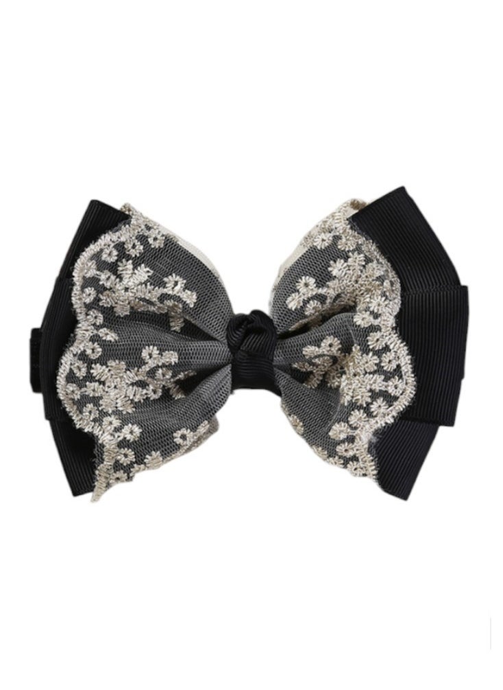 Bambimici - Aaliyah Socks & Cute Ribbon Big Bow Headband Set - Black