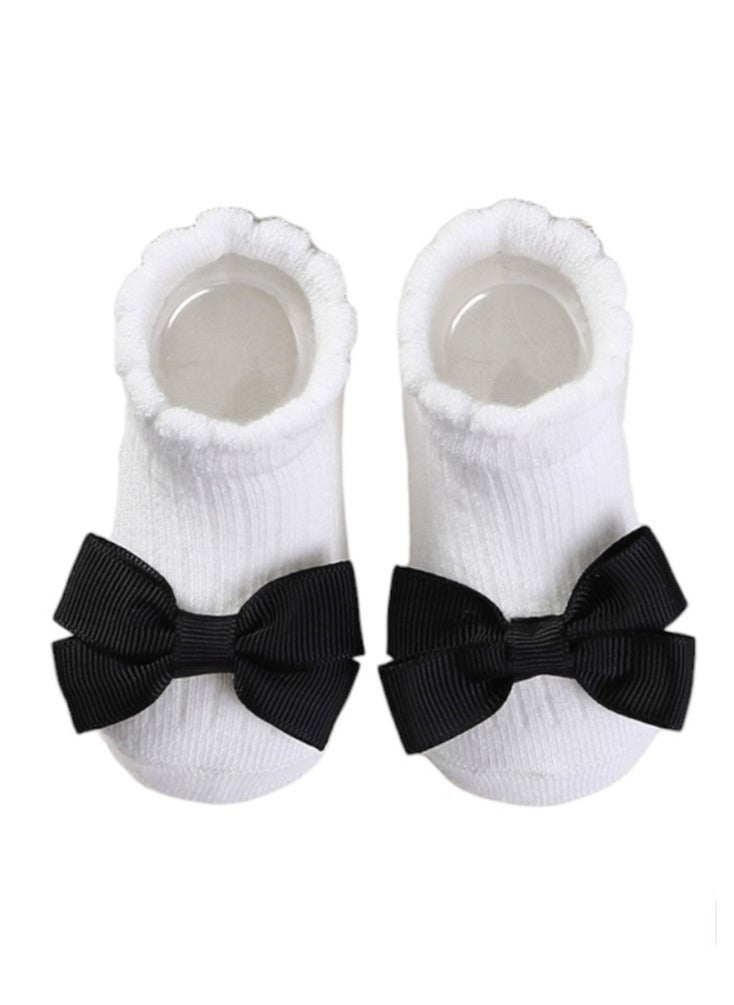 Bambimici - Aaliyah Socks & Cute Ribbon Big Bow Headband Set - Black