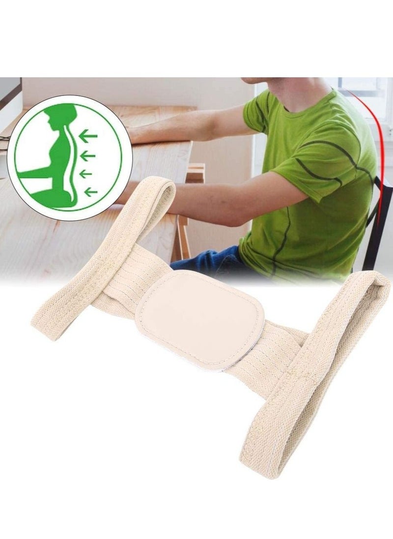 Posture Corrector, 2 Pcs Correction Belt Back Spine Support Adjustable Upper Brace for Clavicle and Providing Pain Relief Women Men, Breathable(L)