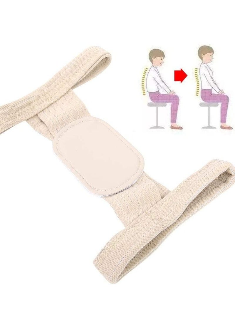 Posture Corrector, 2 Pcs Correction Belt Back Spine Support Adjustable Upper Brace for Clavicle and Providing Pain Relief Women Men, Breathable(L)