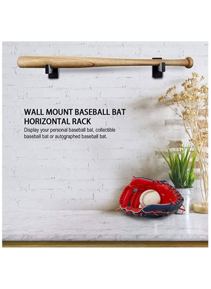 Baseball Bat Display Stand, 2PCS Baseball Bat Display Case, Sturdy Baseball Bat Stand, Baseball Bat Display Holder, Baseball Bat Horizontal Rack, Baseball Bat Bracket Holder (Solid Wood, Wood Grain)