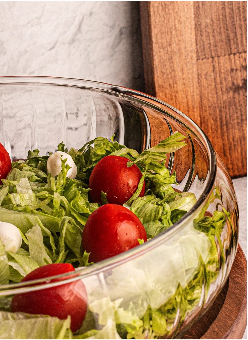 Large Glass Salad Serving Bowl with Stand