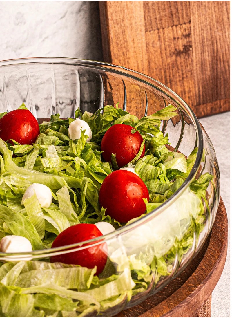 Large Glass Salad Serving Bowl with Stand