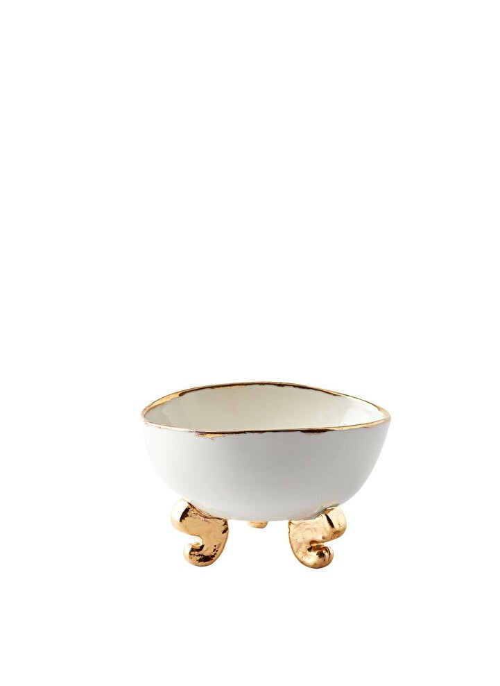 Lion Gold-Footed Porcelain Bowl