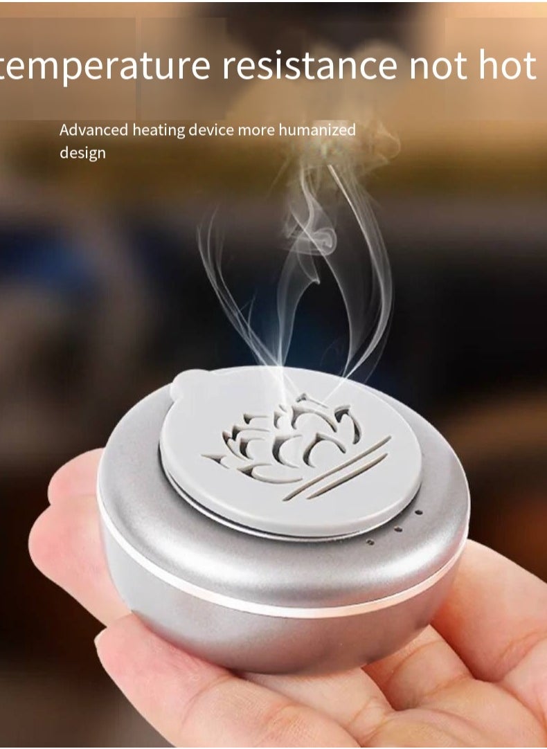 Electric Mini Incense Burner Portable USB Rechargeable Aroma Diffuser GOLD