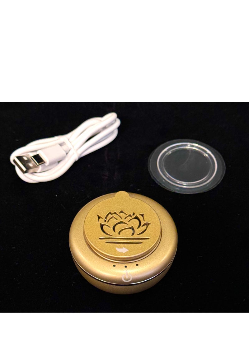 Electric Mini Incense Burner Portable USB Rechargeable Aroma Diffuser GOLD