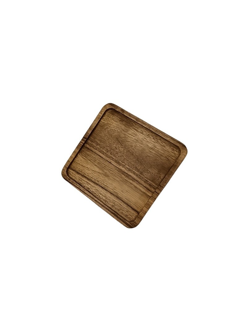 Liying Square Serving Oak Wooden Tray 25*25cm for Serving Beverages & Food on Bar, Living Room, Home, Dining Table