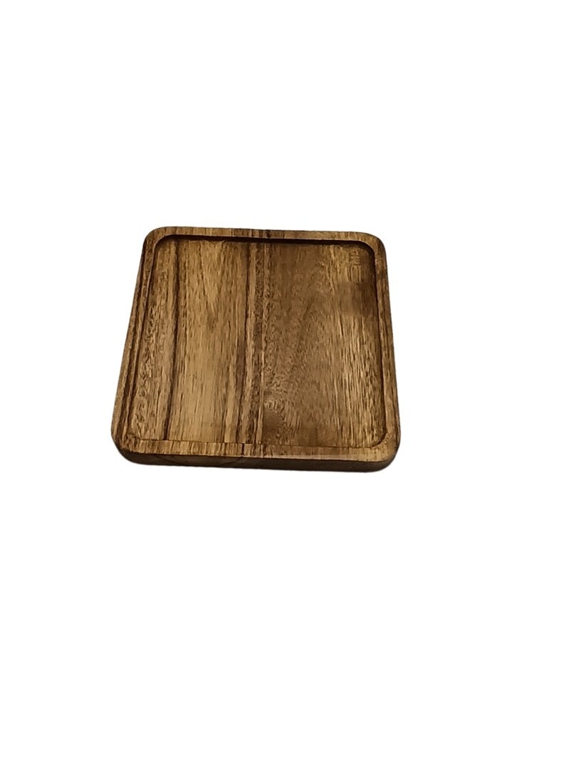 Liying Square Serving Oak Wooden Tray 25*25cm for Serving Beverages & Food on Bar, Living Room, Home, Dining Table