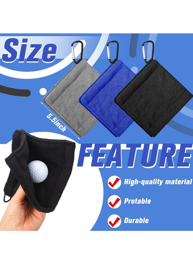 3-Pack Golf Towels with Clip, Portable for Men & Women