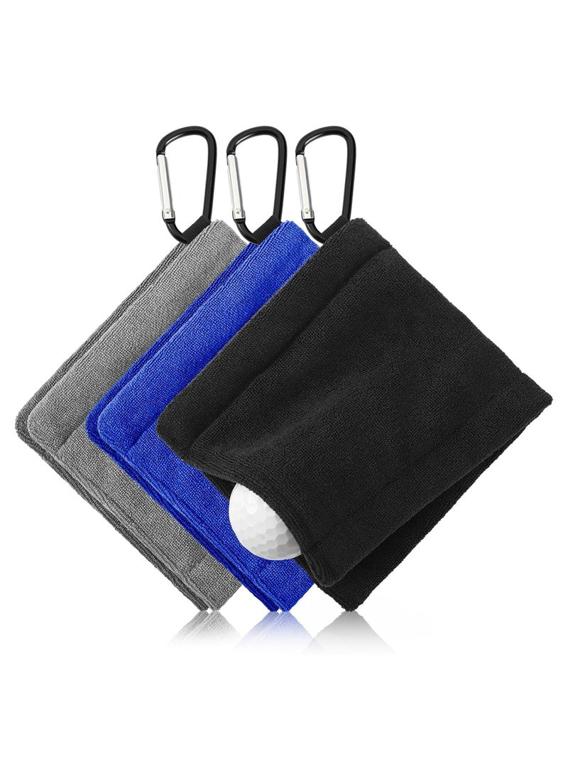 3-Pack Golf Towels with Clip, Portable for Men & Women