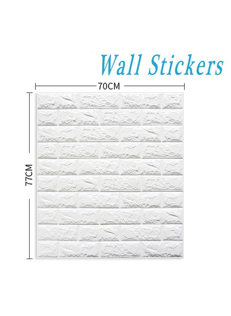 FFD 10pcs Wall Sticker Self Adhesive Wall Panels Waterproof PE Foam White Wallpaper For Living Room TV Wall and Home Decor