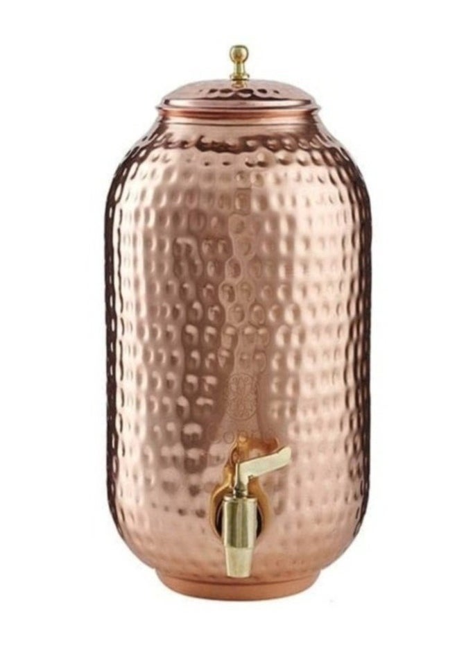 AVA DESIGNZ Handmade hammered finish pure copper drinkware water dispenser pot / Ayurveda health healing 4 Liter storage capacity water container tank