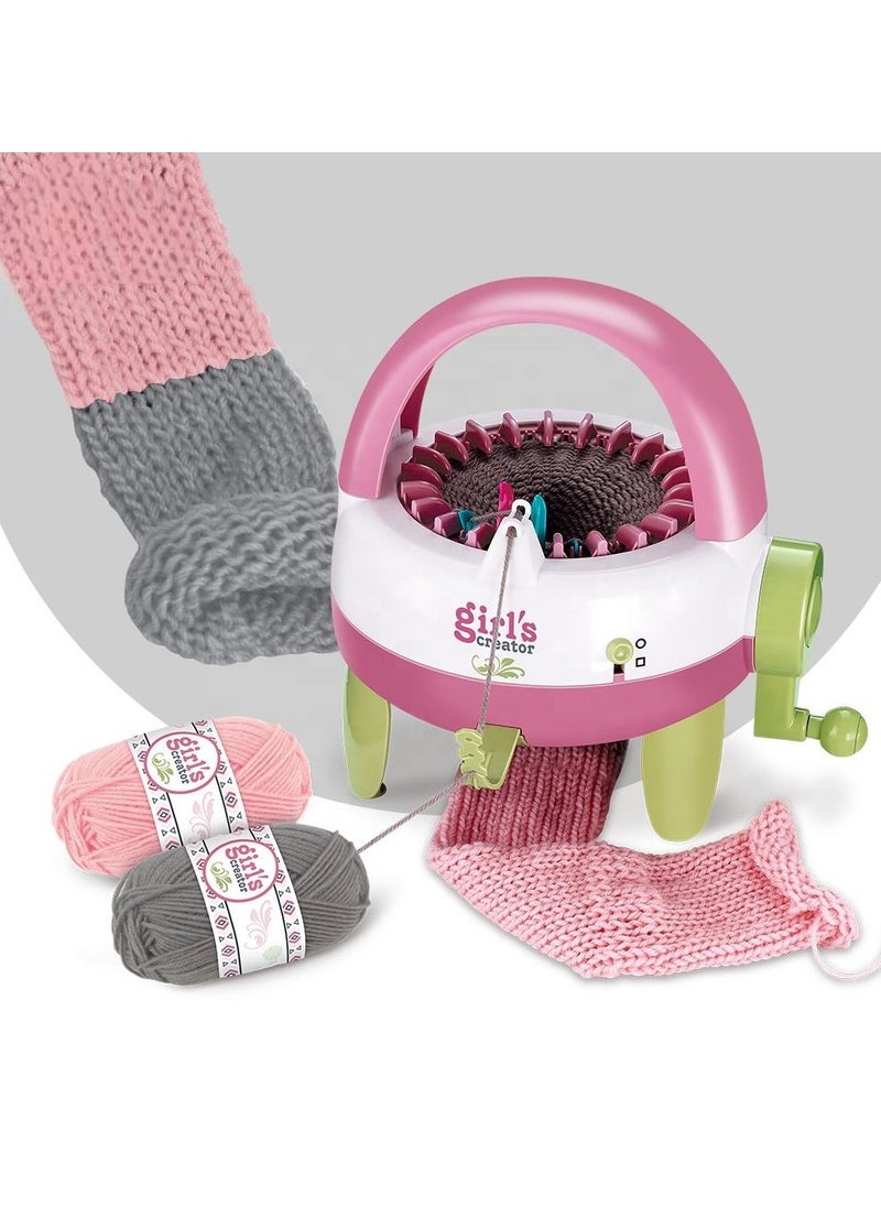 Toy Knitting Machine for Kids – Crochet & Manual Braiding Wool Knitting Toy for Children to Easily Create Scarves, Hats, Sweaters & More – Fun Craft for Beginners