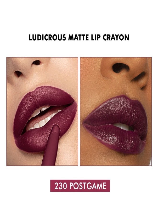 Milani Ludicrous Matte Lip Crayon Long Lasting Cream-to-Matte Lip Color, Matte Lip Color Stock With Glide-On Formula, Vegan & Cruelty-Free ( 230 Post Game) 1.4g