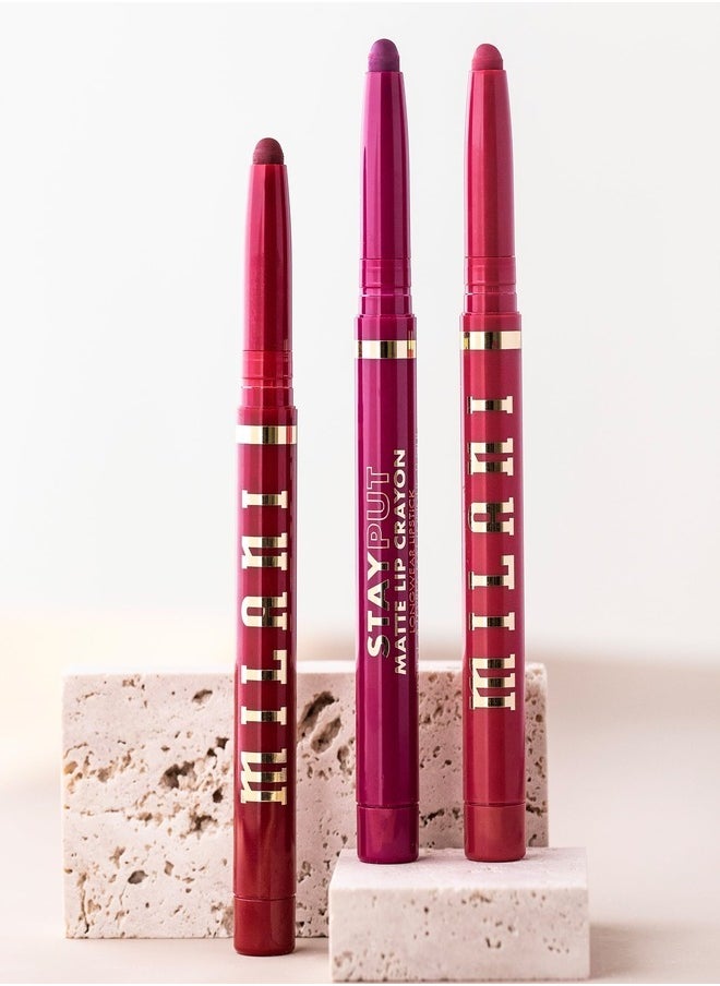 Milani Ludicrous Matte Lip Crayon Long Lasting Cream-to-Matte Lip Color, Matte Lip Color Stock With Glide-On Formula, Vegan & Cruelty-Free ( 140 So-Obsessed ) 1.4g