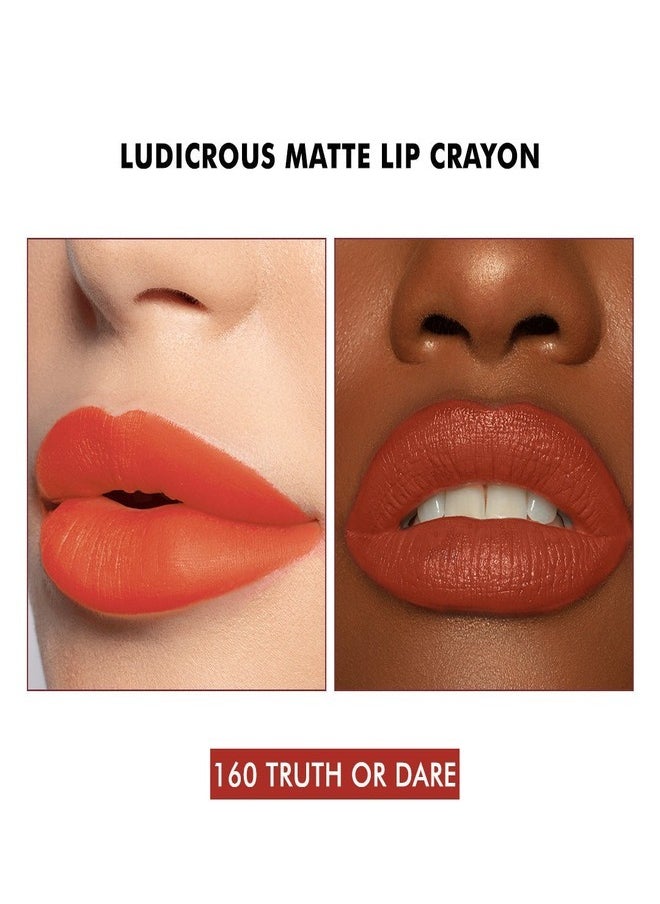 Milani Ludicrous Matte Lip Crayon Long Lasting Cream-to-Matte Lip Color, Matte Lip Color Stock With Glide-On Formula, Vegan & Cruelty-Free (160 Truth Or Dare) 1.4g