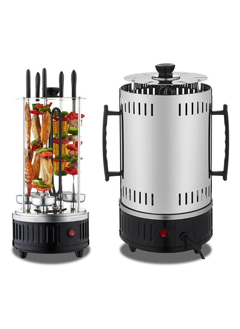 Stainless steel heating tube 360-degree automatic rotating skewer barbecue machine barbecue oven spiral family gathering 6 long skewers