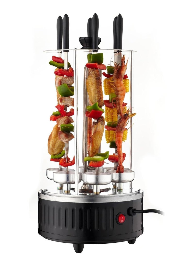 Stainless steel heating tube 360-degree automatic rotating skewer barbecue machine barbecue oven spiral family gathering 6 long skewers