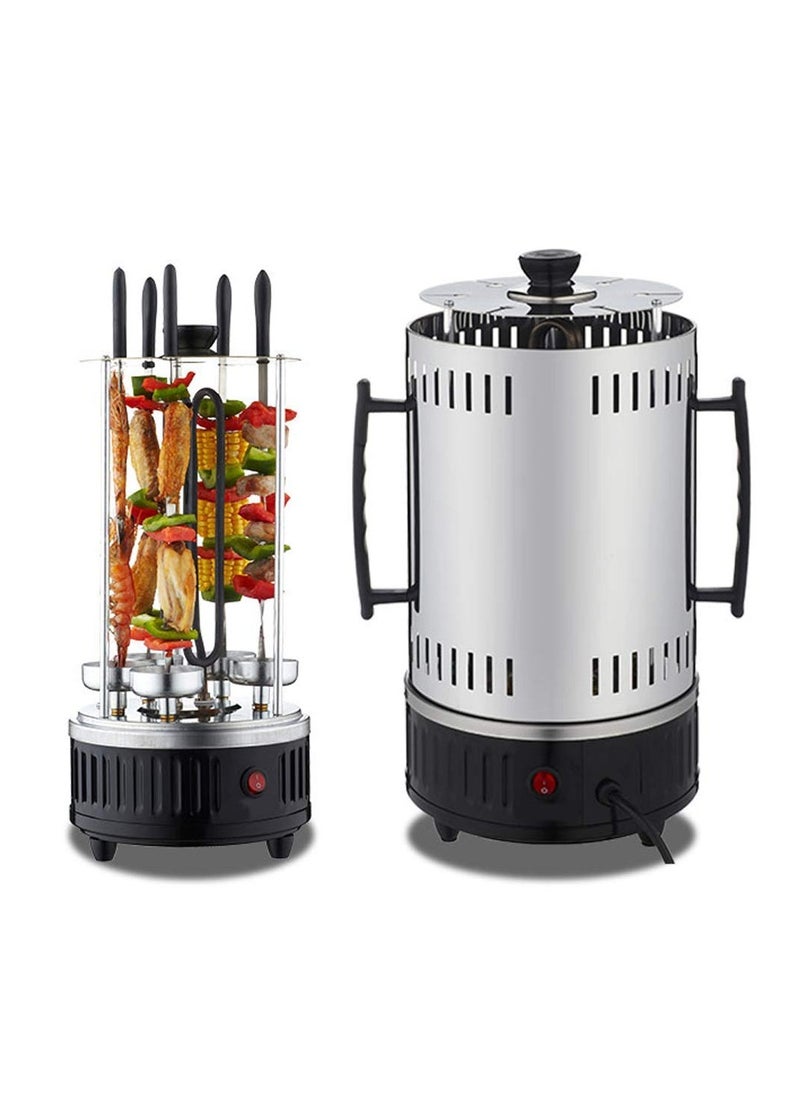 Stainless steel heating tube 360-degree automatic rotating skewer barbecue machine barbecue oven spiral family gathering 6 long skewers