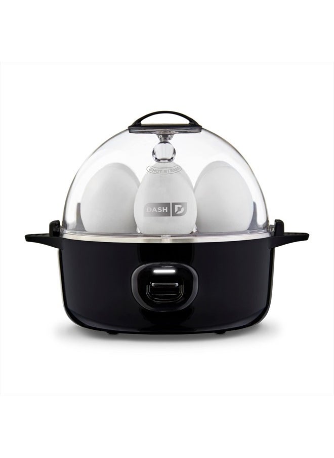 Dash Express Electric Egg Cooker, 7 Egg Capacity for Hard Boiled, Poached, Scrambled, or Omelets with Cord Storage, Auto Shut Off Feature, 360-Watt, Black