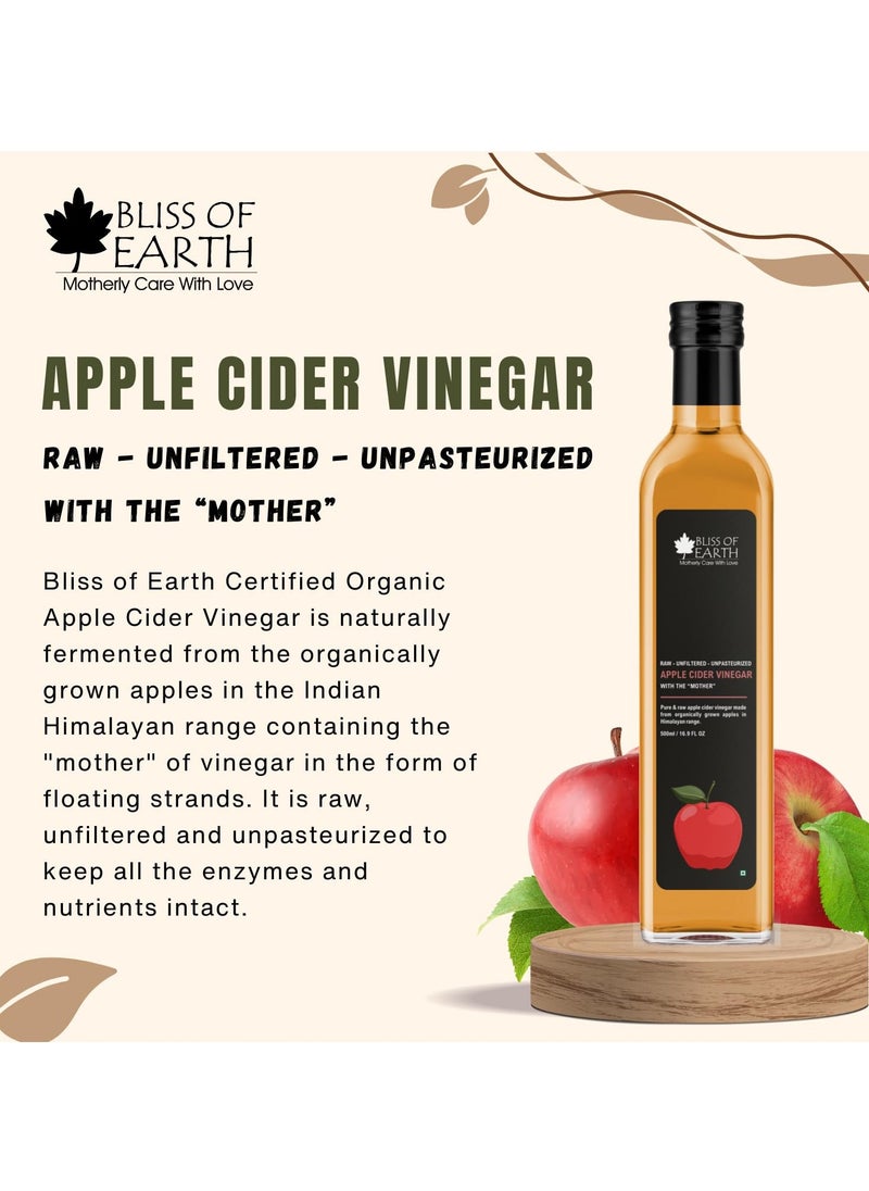 Himalayan Apple Cider Vinegar and Red Grapes Vinegar With Mother of Vinegar Raw Unfiltered and Unpasteurized 500ml Each