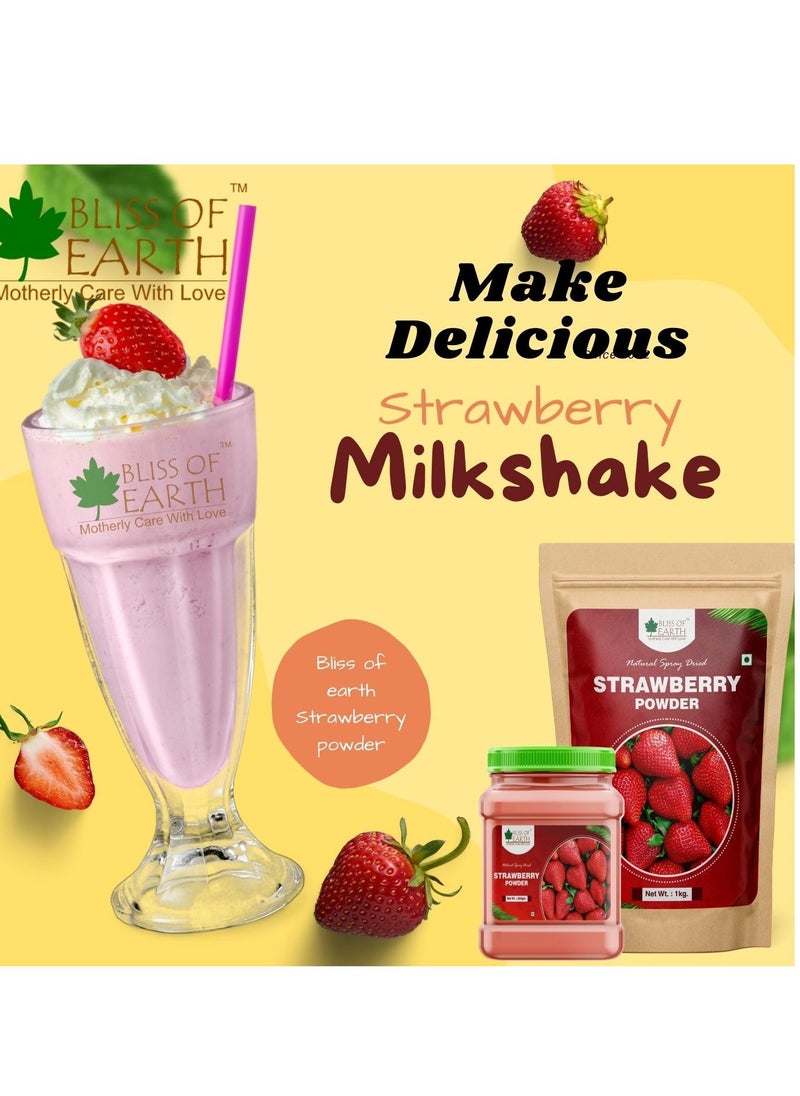 200 gm Strawberry Powder For Milk, Milkshake, Cake, Kids Loving Natural Spray Dried Pack of 3