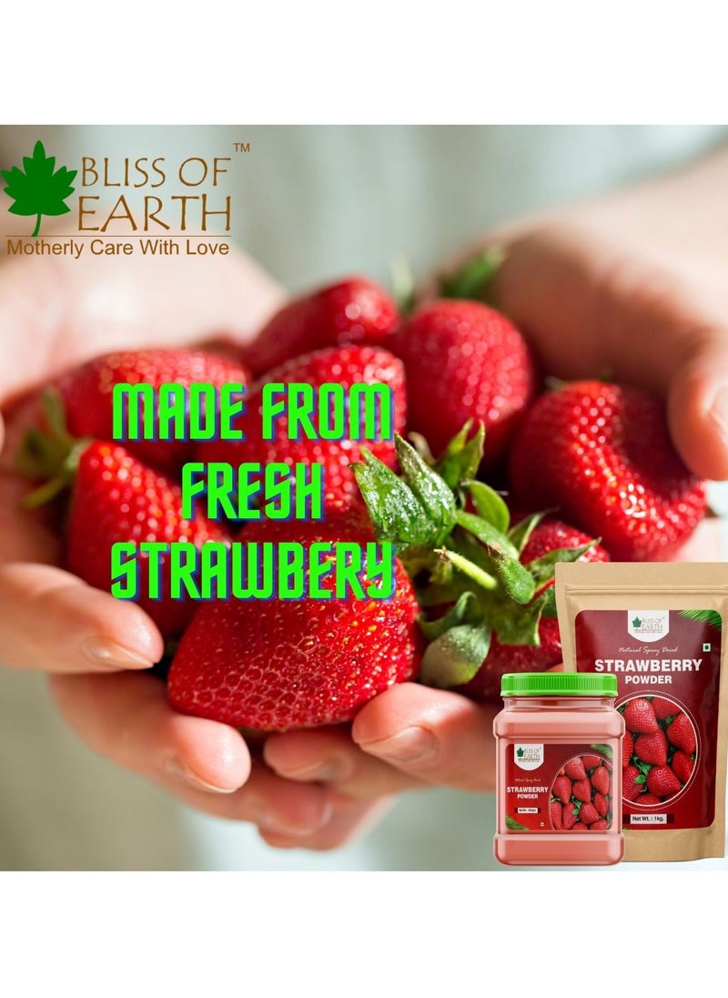 200 gm Strawberry Powder For Milk, Milkshake, Cake, Kids Loving Natural Spray Dried Pack of 3