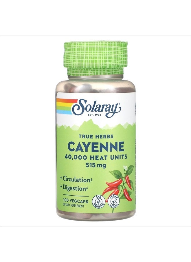 Cayenne Pepper 515 mg | 40,000 Heat Unit | Healthy Digestion, Circulation, Metabolism & Cardiovascular Support | Non-GMO | 100 VegCaps