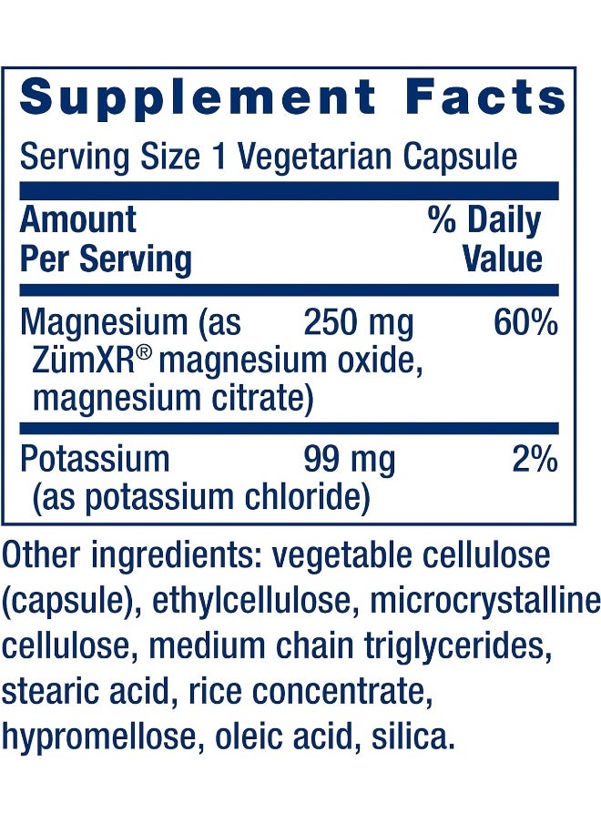 Potassium With Extend Release Magnesium For Blood Pressure And Vascular Bone Health 60 Vegetarian Capsules