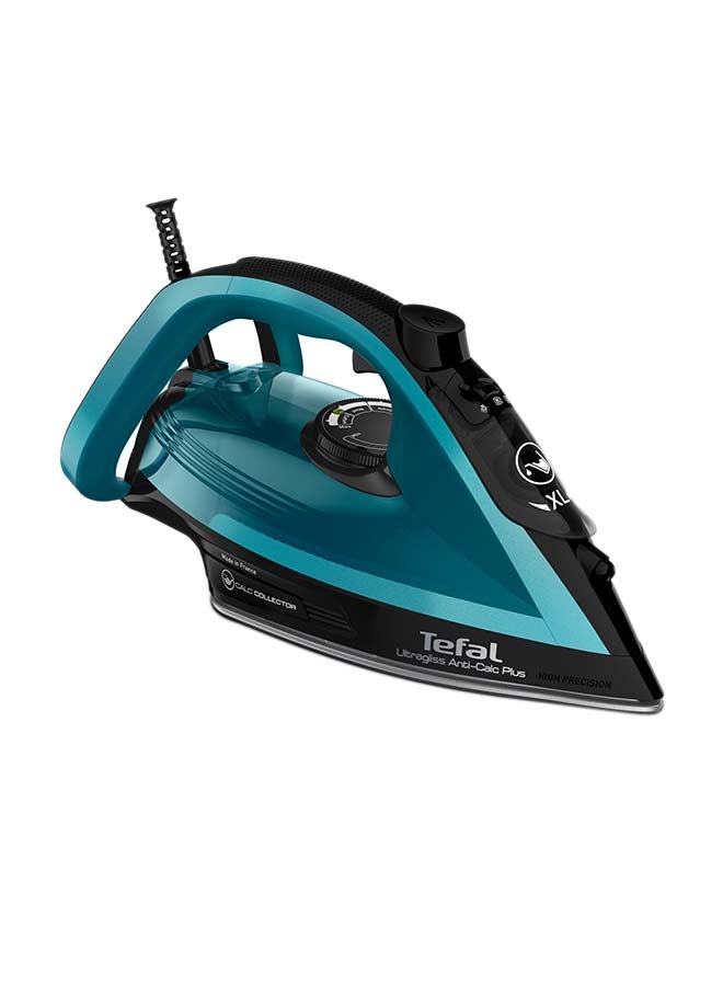 Ultragliss Anti-Calc Plus Steam Iron | Removable Calc Collector | 50 g/minute Cont | Steam Output | 270 ml 2800 W FV6832M0 Black Glama / Bleu boréal