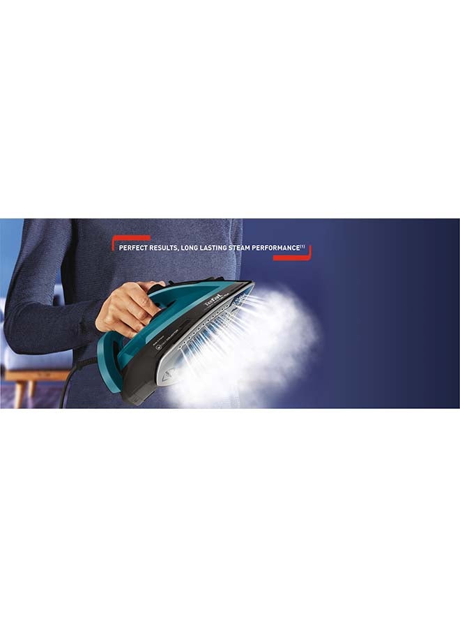 Ultragliss Anti-Calc Plus Steam Iron | Removable Calc Collector | 50 g/minute Cont | Steam Output | 270 ml 2800 W FV6832M0 Black Glama / Bleu boréal