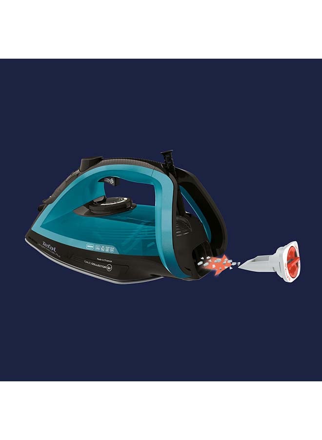 Ultragliss Anti-Calc Plus Steam Iron | Removable Calc Collector | 50 g/minute Cont | Steam Output | 270 ml 2800 W FV6832M0 Black Glama / Bleu boréal