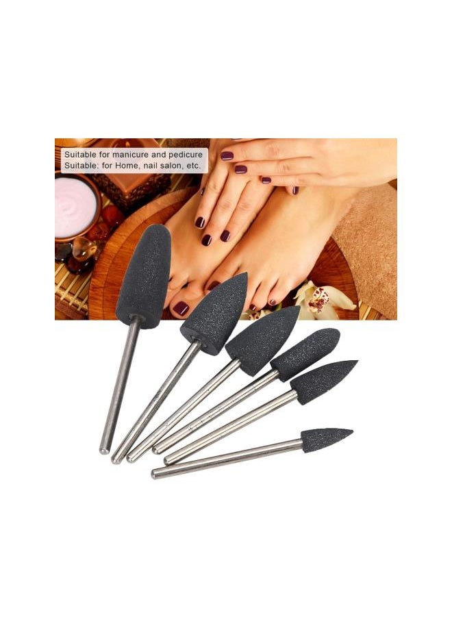 6Pcs Nail Art Grinding Head,Nail Drill Bit Nail Art Electric Manicure Drill Accessories Nail Polish Acrylic Nail Tools Dead Skin Removal Polishing Grinding Head Set Nail Care Tool(03)