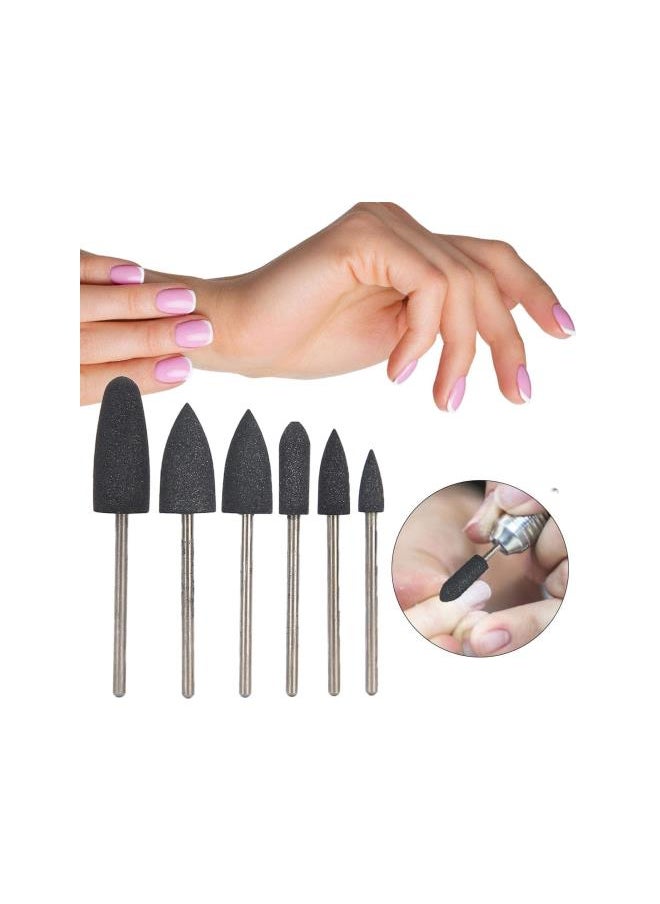 6Pcs Nail Art Grinding Head,Nail Drill Bit Nail Art Electric Manicure Drill Accessories Nail Polish Acrylic Nail Tools Dead Skin Removal Polishing Grinding Head Set Nail Care Tool(03)