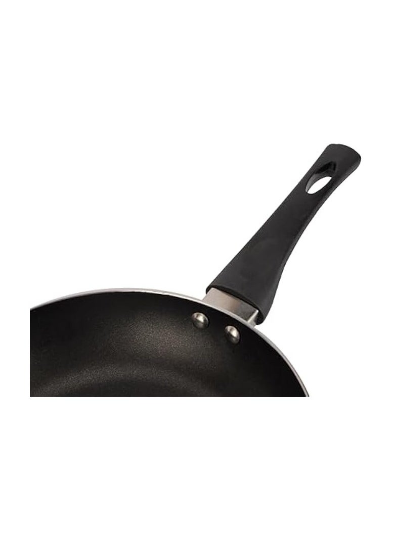 22 CM Nonstick Frypan- Strong Press Aluminum Body With Non-Stick Coating And Heat Resistant Bakelite Handle Black